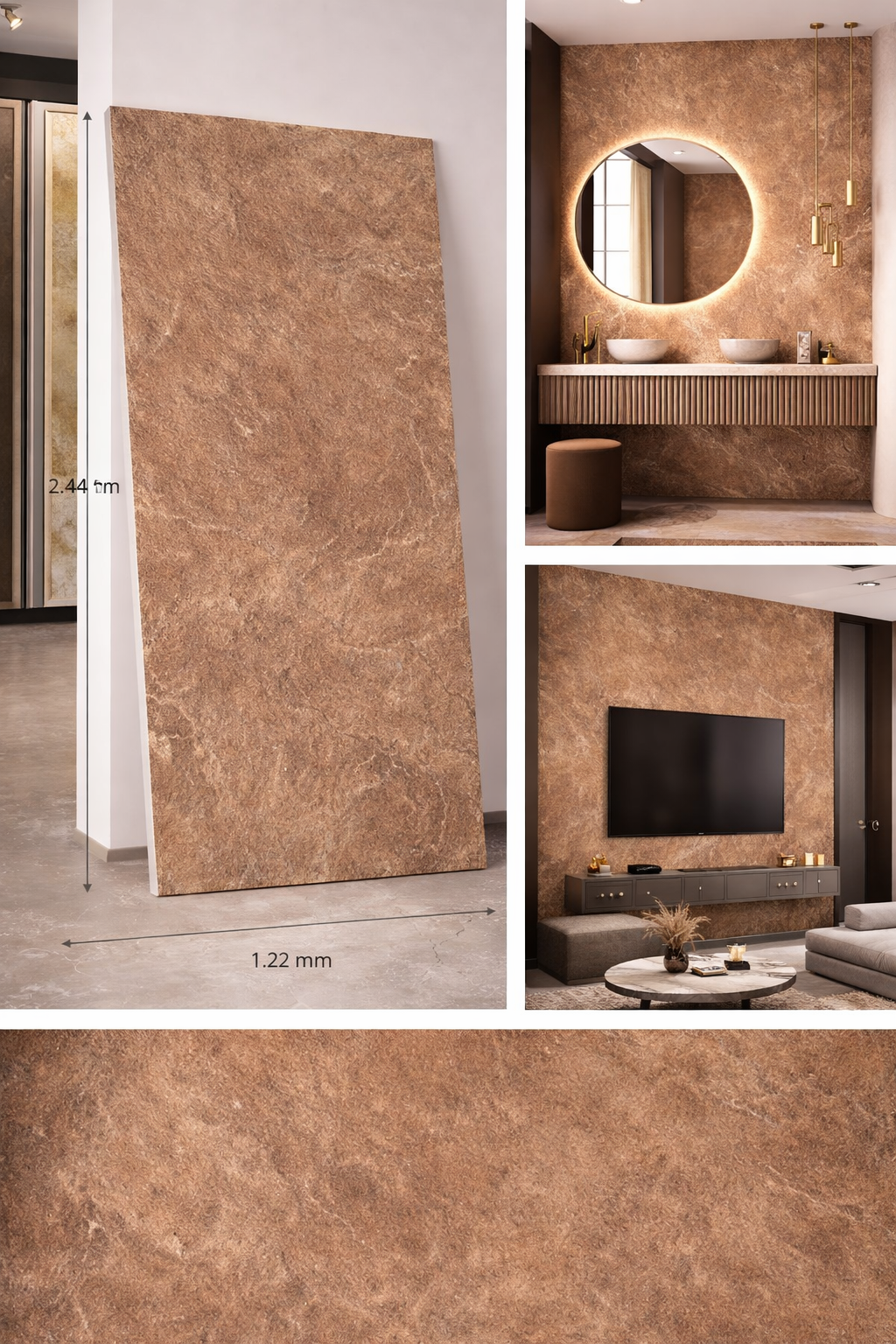 Placa Piedra natural 1.22 x 2.44 Mts 3mm