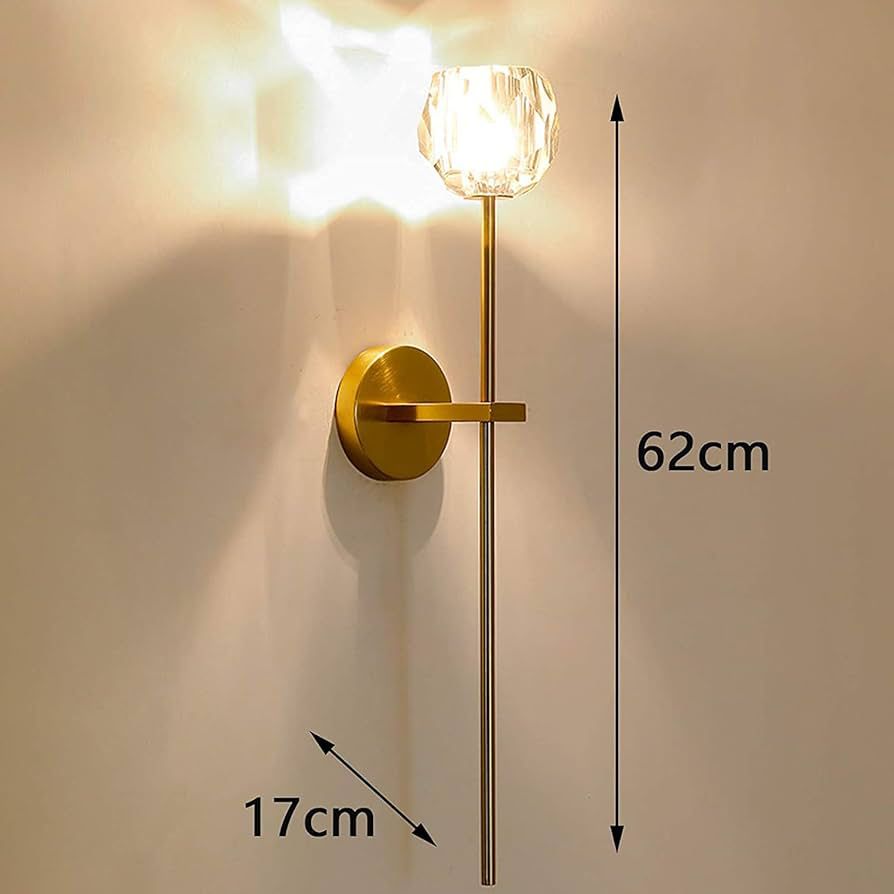 Aplique de Pared Cristal Facetado – Dorado / Negro