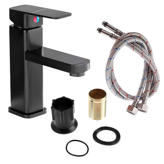 GRIFO DE BAÑO EN NEGRO MATE Y PLATEADO