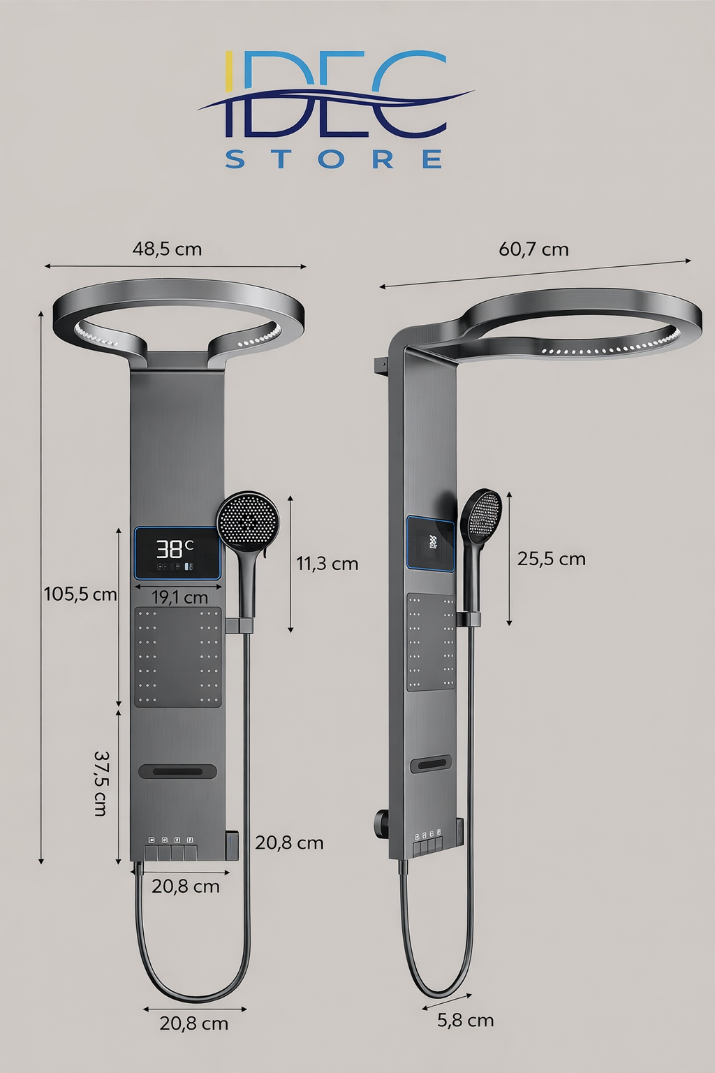 Columna de Ducha Multifunción Premium con Display Digital