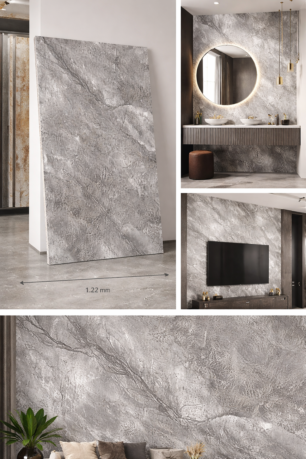 Placa Piedra Natural Gris 1.22 x 2.44 Mts 3mm