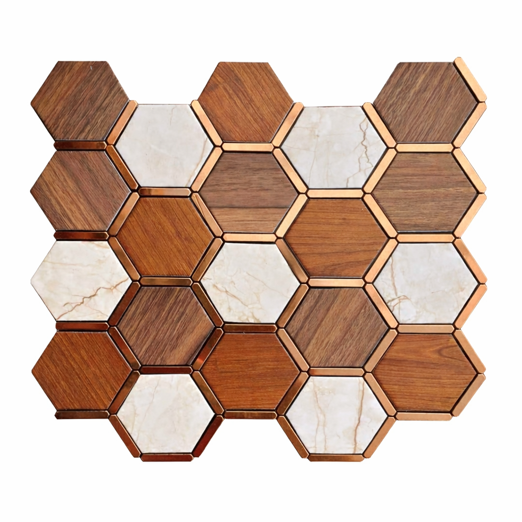 Título Mosaicos Autoadhesivos Aluminio 30cm x 30cm (Modelo 18)