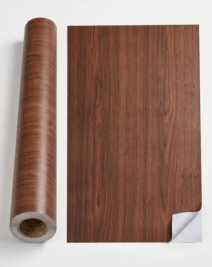 Papel Vinílico Autoadhesivo 0.60x10m Madera Roja