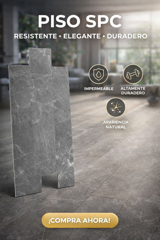 Piso SPC gris cemento marmolado